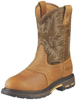 Ariat Boots: Men's Composite Toe 10008635 Waterproof Workhog Pull-On Cowboy Boots -Men's Work Boots Store 10008635 3 4 front