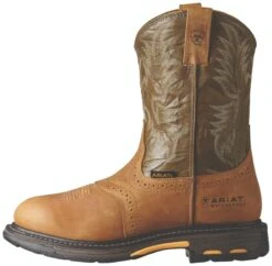 Ariat Boots: Men's Composite Toe 10008635 Waterproof Workhog Pull-On Cowboy Boots -Men's Work Boots Store 10008635 side