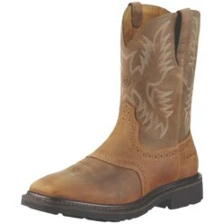 Ariat Boots: Men's Brown 10010134 Steel Toe Heat-Resistant EH Cowboy Boots -Men's Work Boots Store 10010134 3 4 front