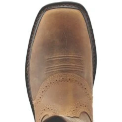Ariat Boots: Men's Brown 10010134 Steel Toe Heat-Resistant EH Cowboy Boots -Men's Work Boots Store 10010134 toe