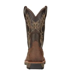 Ariat Boots: Men's 10017436 Brown WorkHog Wide H20 11" Waterproof Pull On Work Boots -Men's Work Boots Store 10017436 heel