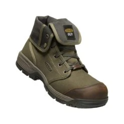Keen Utility Boots: Men's 1026364 Military Olive Black Carbon Fiber Toe Roswell Mid 6" EH Work Boot