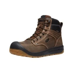 Keen Utility Boots: Men's 1027100 Dark Earth Gum Carbon Fiber Toe Fort Wayne 6" Waterproof EH Work Boot -Men's Work Boots Store 1027100 3qedit