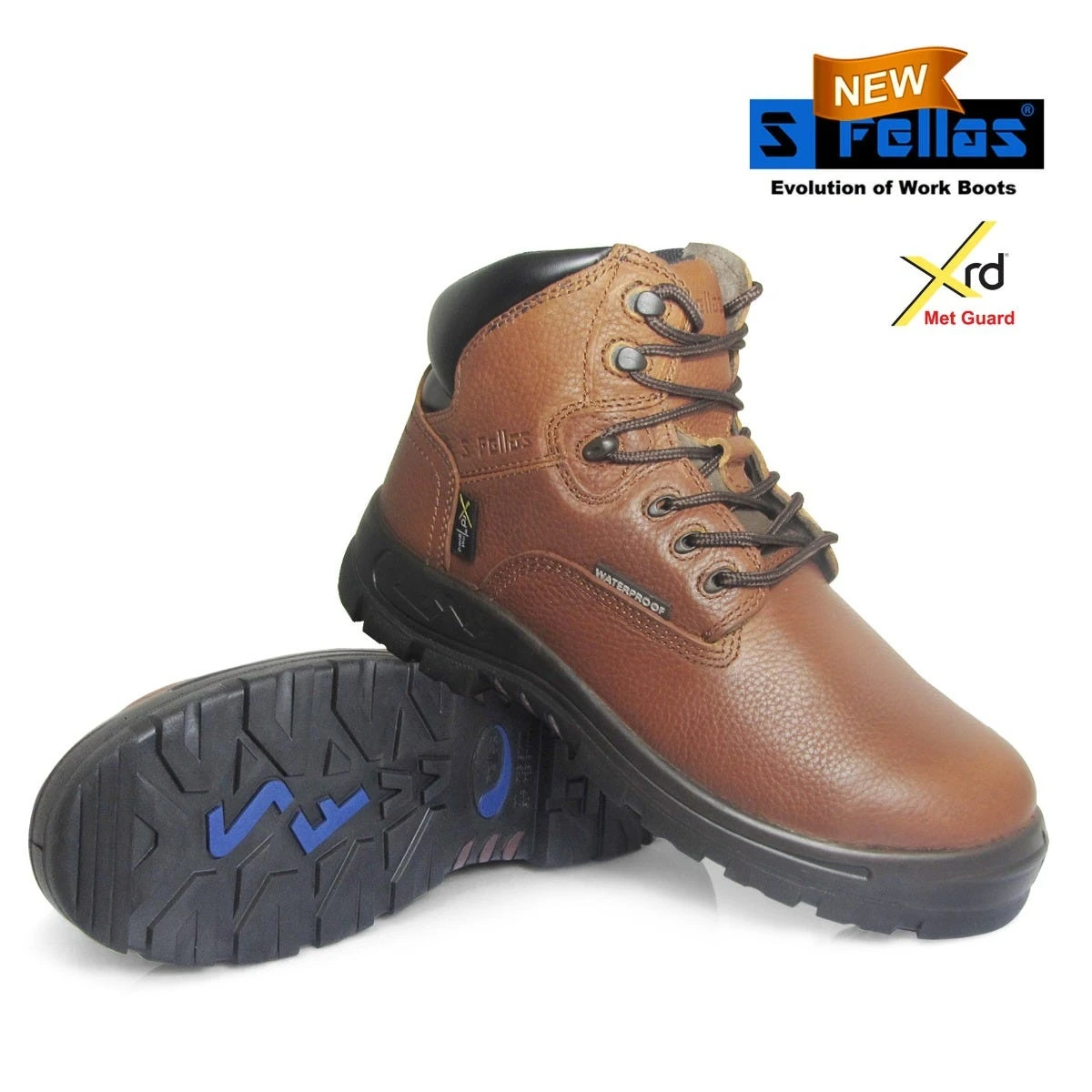 Genuine Grip Boots: Men's 6071 Brown Composite Toe Poseidon Metatarsal Guard EH Work Boot 4 Genuine Grip Boots: Men's 6071 Brown Composite Toe Poseidon Metatarsal Guard EH Work Boot - Image 2