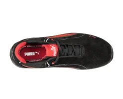 Puma Shoes: Men's 643445 Black Red Composite Toe Low Touring EH Work Shoe -Men's Work Boots Store 643445 touring black suede low top