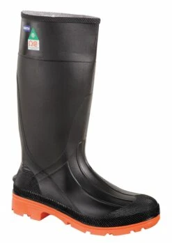 Servus Boots: Men's 75145C Black Orange Steel Toe Waterproof PVC 15IN Boot