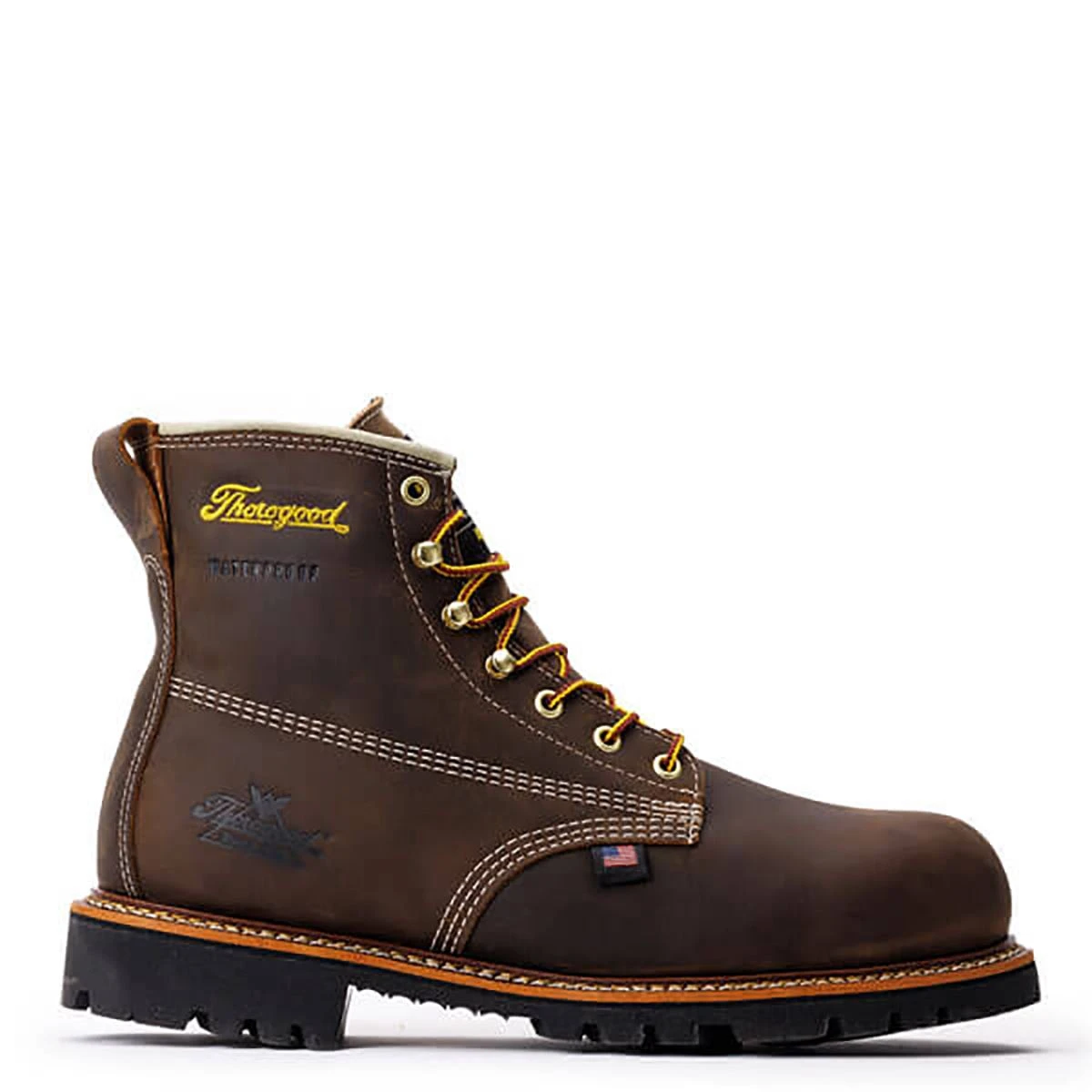 Thorogood Boots: Men's 804 4514 Brown Nano Safety Toe USA Made American Heritage Waterproof Insulated Crazyhorse Work Boot 5 Thorogood Boots: Men's 804 4514 Brown Nano Safety Toe USA Made American Heritage Waterproof Insulated Crazyhorse Work Boot - Image 3