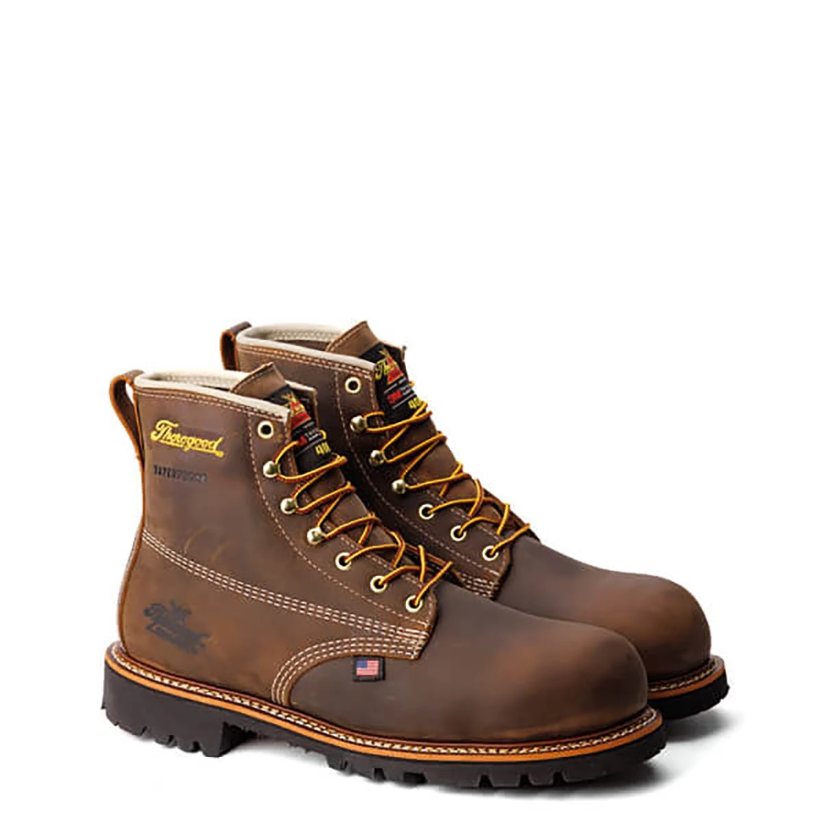 Thorogood Boots: Men's 804 4514 Brown Nano Safety Toe USA Made American Heritage Waterproof Insulated Crazyhorse Work Boot 4 Thorogood Boots: Men's 804 4514 Brown Nano Safety Toe USA Made American Heritage Waterproof Insulated Crazyhorse Work Boot - Image 2