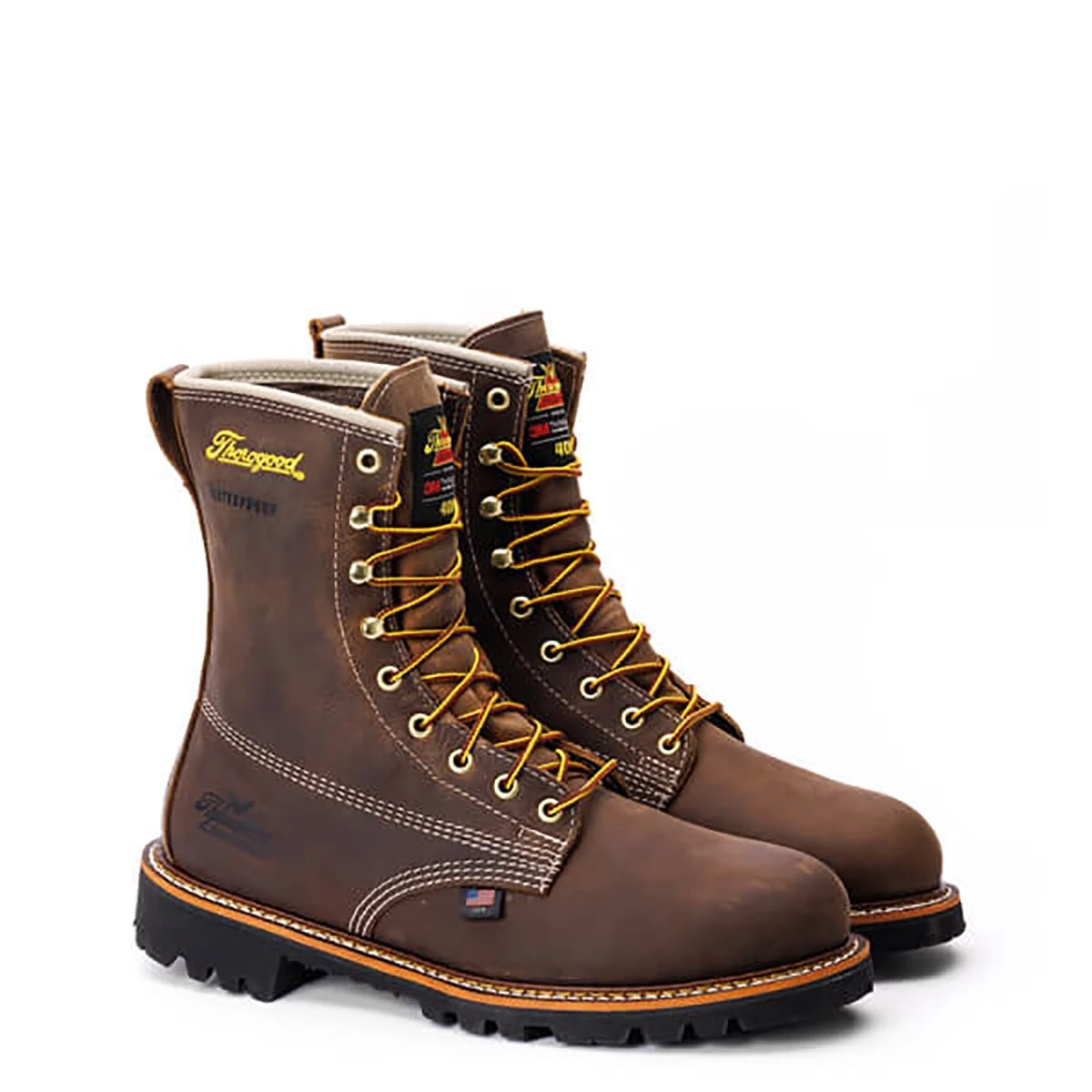 Thorogood Boots: Men's 804 4520 Brown Nano Toe USA Made American Heritage 8" Waterproof Insulated Crazyhorse Work Boot 5 Thorogood Boots: Men's 804 4520 Brown Nano Toe USA Made American Heritage 8" Waterproof Insulated Crazyhorse Work Boot - Image 3