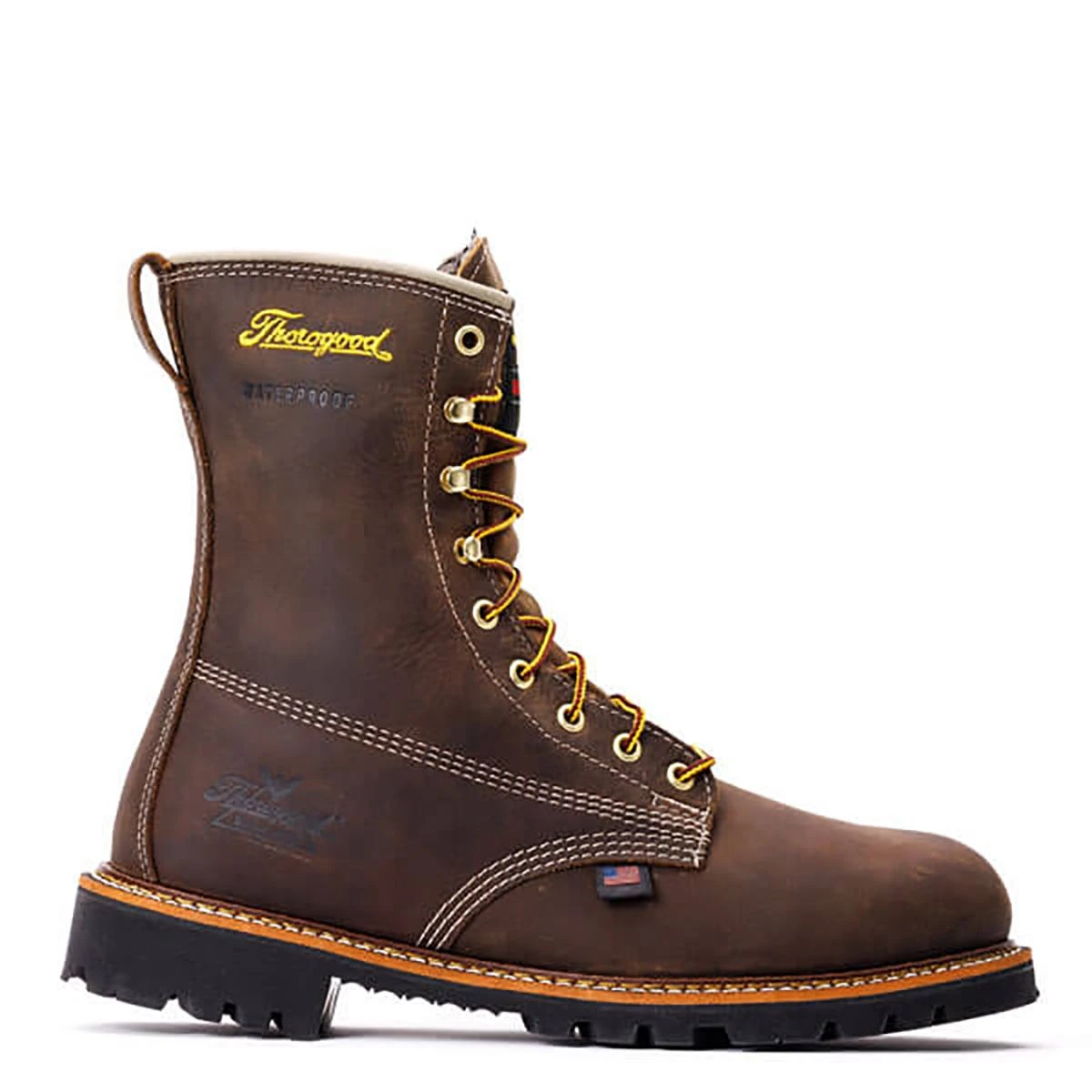 Thorogood Boots: Men's 804 4520 Brown Nano Toe USA Made American Heritage 8" Waterproof Insulated Crazyhorse Work Boot 4 Thorogood Boots: Men's 804 4520 Brown Nano Toe USA Made American Heritage 8" Waterproof Insulated Crazyhorse Work Boot - Image 2