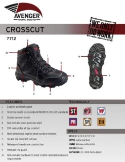 Avenger Boots: Men's A7712 6" Crosscut Steel Toe Waterproof Work Boots