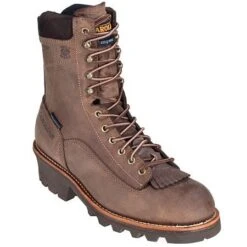 Carolina Boots: Men's Brown 8 Inch Waterproof CA7022 Logger Boots -Men's Work Boots Store ca7021st carolinap 01 1
