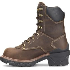 Carolina Boots: Men's CA7837 Brown Composite Toe 8" Capacity Cardinal Waterproof Logger Work Boot -Men's Work Boots Store ca7837 500xauto instepedit