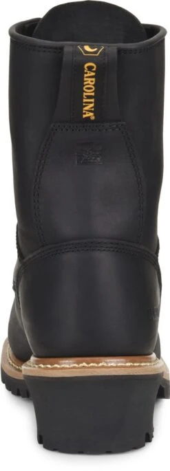 Carolina Boots: Men's CA825 Black 8" Elm Logger Boot -Men's Work Boots Store ca825 500xauto heel