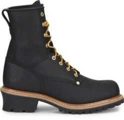 Carolina Boots: Men's CA825 Black 8" Elm Logger Boot -Men's Work Boots Store ca825 500xauto profile