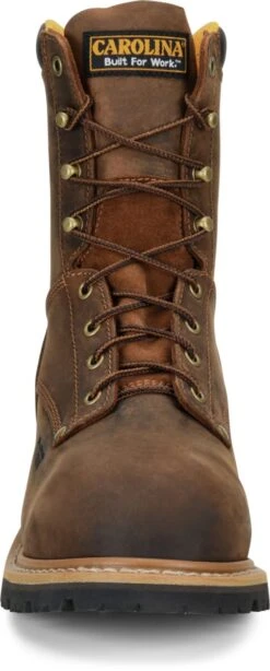 Carolina Boots: Men's CA9853 Brown Poplar 8” Composite Toe Logger Boot -Men's Work Boots Store ca9853 500xauto toe