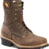 Carolina Boots: Men's CA9855 Brown 8" Composite Square Toe Waterproof Logger Boot -Men's Work Boots Store ca9855 500xauto