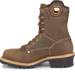 Carolina Boots: Men's CA9855 Brown 8" Composite Square Toe Waterproof Logger Boot -Men's Work Boots Store ca9855 500xauto instep