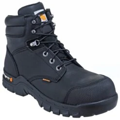 Carhartt Boots: Men's CMF6371 Black 6-Inch Waterproof Composite Toe Rugged Flex EH Boots -Men's Work Boots Store carhartt cmf 6371 p 01