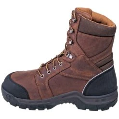 Carhartt Boots: Men's CMF8720 Brown Met Guard Waterproof 8-Inch Work Boots -Men's Work Boots Store carhartt cwf8720 i 01