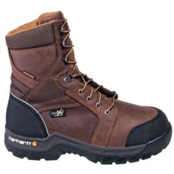 Carhartt Boots: Men's CMF8720 Brown Met Guard Waterproof 8-Inch Work Boots -Men's Work Boots Store carhartt cwf8720 o 01