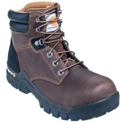 Carhartt Boots: Men's Brown CMF6066 Slip Resistant Leather Work Flex EH Boots -Men's Work Boots Store carhartt footwear cmf6366 p 01 1