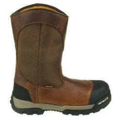 Carhartt Boots: Men's CME1355 Brown Composite Toe Waterproof Pull On Boots -Men's Work Boots Store carhartt cme1355 o 001 1