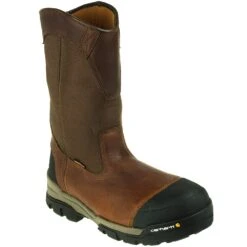Carhartt Boots: Men's CME1355 Brown Composite Toe Waterproof Pull On Boots -Men's Work Boots Store carhartt cme1355 p 001 1
