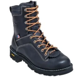 Danner Boots: Men's 17309 Black EH USA-Made Waterproof 8 Inch Quarry Work Boots -Men's Work Boots Store danner 17309 p 01