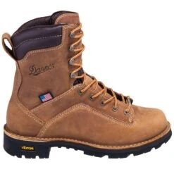 Danner Boots: Men's 17315 EH Brown Waterproof USA-Made Quarry Boots -Men's Work Boots Store danner 17315 o 01