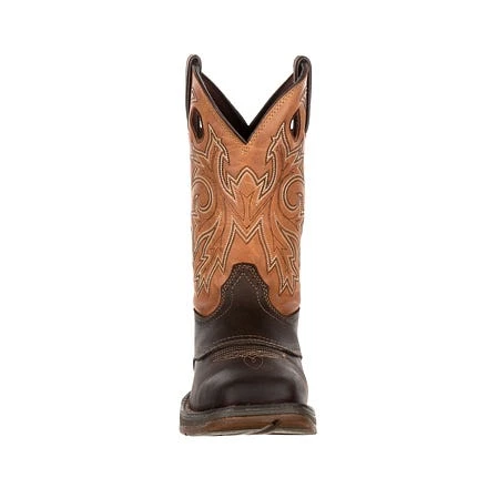Durango Boots: Men's DB019 Brown Rebel 11 Inch Steel Toe Waterproof Pull On Square Toe Work Boot 7 Durango Boots: Men's DB019 Brown Rebel 11 Inch Steel Toe Waterproof Pull On Square Toe Work Boot - Image 5