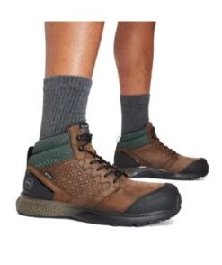 Timberland Pro Boots: Men's A1ZRC Brown Green Reaxion Composite Toe Waterproof Hiker -Men's Work Boots Store detail tb0a1zrc 214 a 1