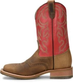 Double H Boots: Men's DH3556 Red Leather USA-Made 11-Inch Cowboy Boots -Men's Work Boots Store dh3556 500xauto instep