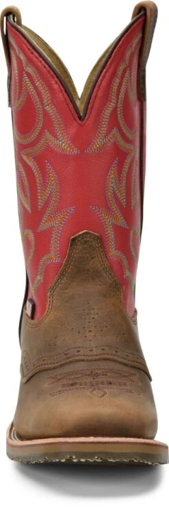 Double H Boots: Men's DH3556 Red Leather USA-Made 11-Inch Cowboy Boots -Men's Work Boots Store dh3556 500xauto toe