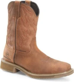 Double H Boots: Men's DH5143 Brown 10" Square Composite Toe Jacob Cowboy Boot