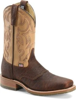 Double H Boots: Men's DH5305 Brown Square Steel Toe Graham 11" ICE Roper Cowboy Boot