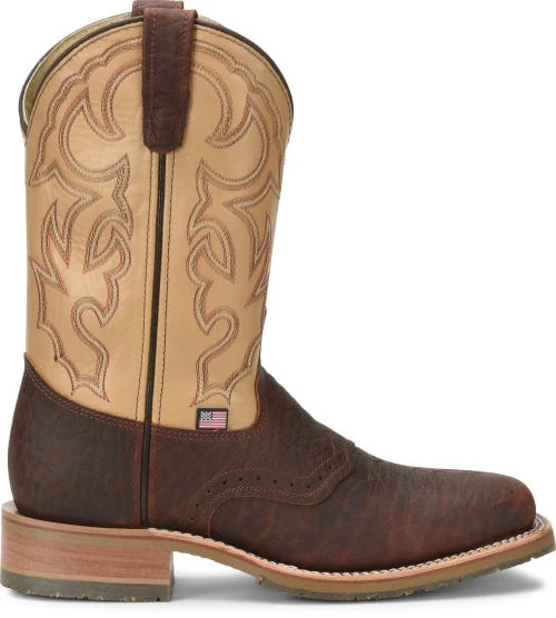 Double H Boots: Men's DH5305 Brown Square Steel Toe Graham 11" ICE Roper Cowboy Boot 4 Double H Boots: Men's DH5305 Brown Square Steel Toe Graham 11" ICE Roper Cowboy Boot - Image 2