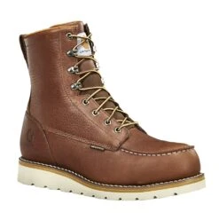 Black Diamond Boots: Men's FW8275 Red Brown 8" Moc Toe Waterproof Wedge Boot