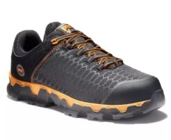 Timberland Pro Shoes: Men's A1B6S Black Orange PowerTrain Sport Alloy Toe Athletic Work Shoes
