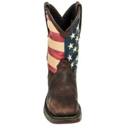 Durango Boots: Men's Steel Toe DB020 American Flag Rebel Cowboy Boots -Men's Work Boots Store durango 020 f 01