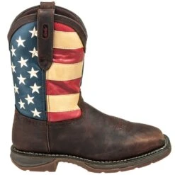 Durango Boots: Men's Steel Toe DB020 American Flag Rebel Cowboy Boots -Men's Work Boots Store durango 020 o 01