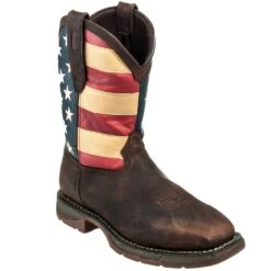 Durango Boots: Men's Steel Toe DB020 American Flag Rebel Cowboy Boots -Men's Work Boots Store durango 020 p 01