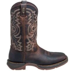 Durango Boots: Men's Brown Rebel DB4443 Leather Square Toe Cowboy Boots -Men's Work Boots Store durango db4443 o 01