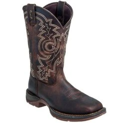 Durango Boots: Men's Brown Rebel DB4443 Leather Square Toe Cowboy Boots -Men's Work Boots Store durango db4443 p 01