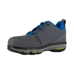 Reebok Shoes: RB3604 Grey Men's Alloy Toe ESD Blue DMX Flex Athletic Oxfords -Men's Work Boots Store ewasrdtfygu