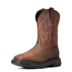 Ariat Boots: Men's 10033991 Dark Brown Big Rig Waterproof Work Boot -Men's Work Boots Store f20 mns work 10033991 3 4 front