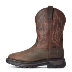 Ariat Boots: Men's 10033991 Dark Brown Big Rig Waterproof Work Boot -Men's Work Boots Store f20 mns work 10033991 side