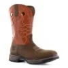 Frye Supply Boots: FR40102 Brown/Orange Steel Toe Safety-Crafted 10" Unlined Western Work Boot