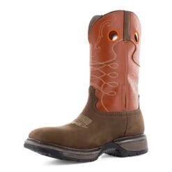Frye Supply Boots: FR40102 Brown/Orange Steel Toe Safety-Crafted 10" Unlined Western Work Boot -Men's Work Boots Store fr40102 03edit
