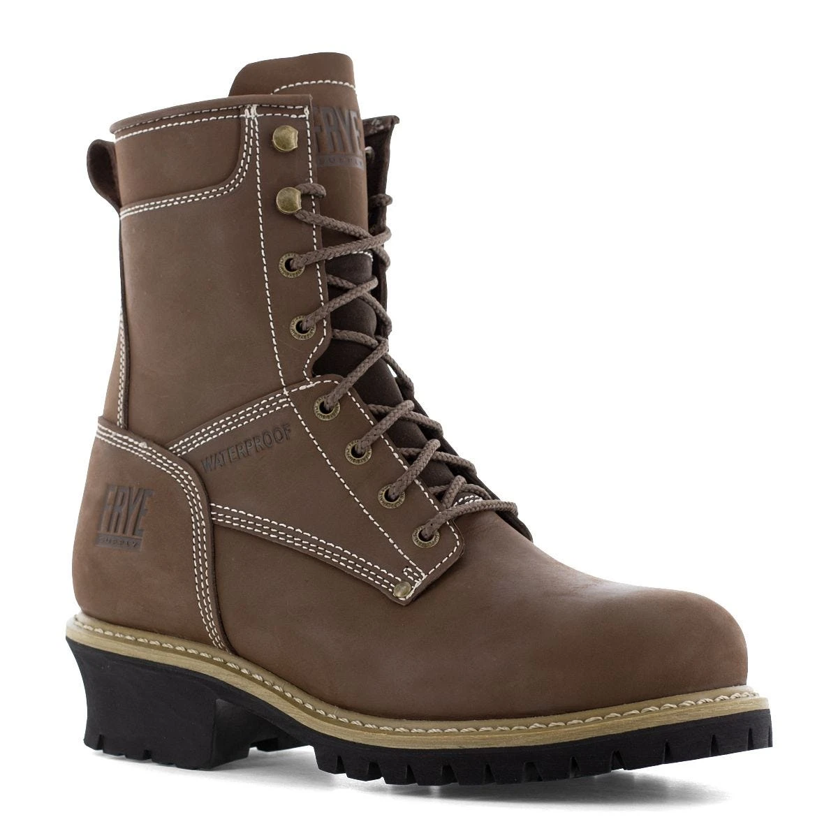Frye Boots: Men's FR40202 Steel Toe Dark Brown 8" Waterproof Logger Work Boot 3 Frye Boots: Men's FR40202 Steel Toe Dark Brown 8" Waterproof Logger Work Boot